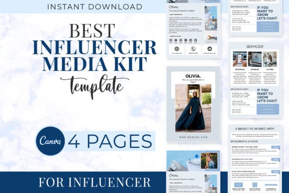 Download Influencer Media Kit Canva Templates - Media kit Collection