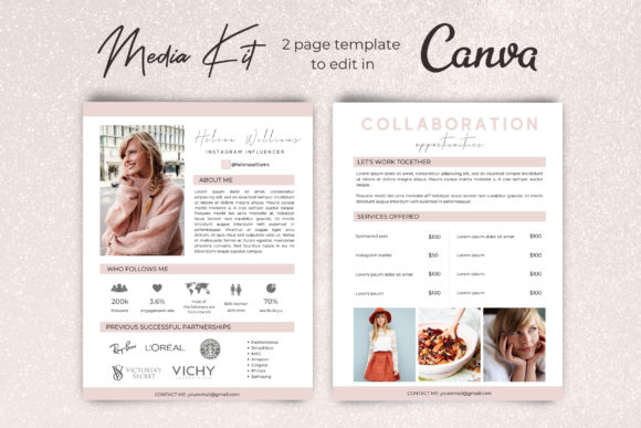 Download Blogger Media Kit Template for Canva - Media kit Collection