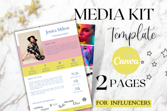 Download Blogger Media Kit Template for Canva - Media kit Collection