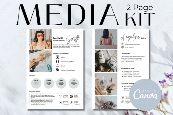 Download Professional 2-Page Media Kit Template - Media kit Collection