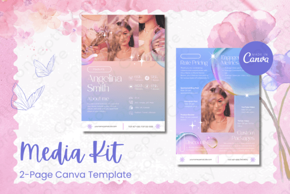 Download 2 Page Media Kit Canva Template - Pink - Media kit Collection