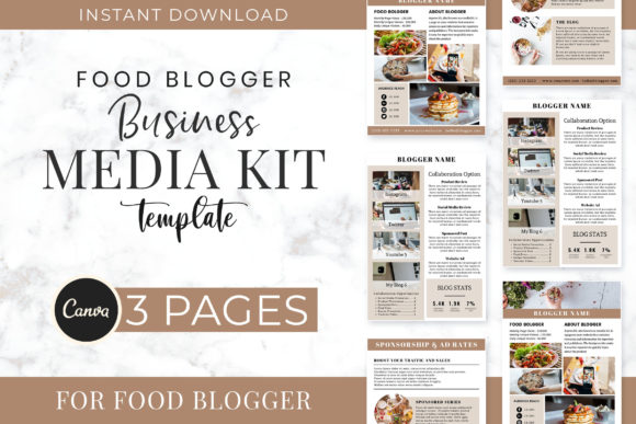 Download Food Blogger Business Media Kit Template - Media kit Collection